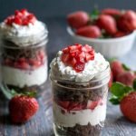 These cheesecake parfaits in a jar are not only fun to eat but they are low carb too! A special treat using seasonal strawberries. Only 6.3g net carbs per jar!