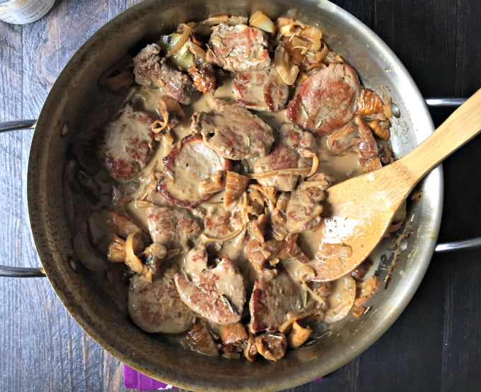 Pork medallions in fig cream sauce is a delicious savory dinner that is easy to make but tastes like you slaved all day.