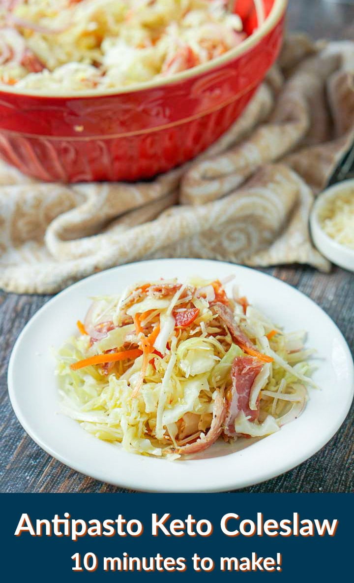 Antipasto Keto Cabbage Salad For A Quick & Tasty Low Carb Lunch!