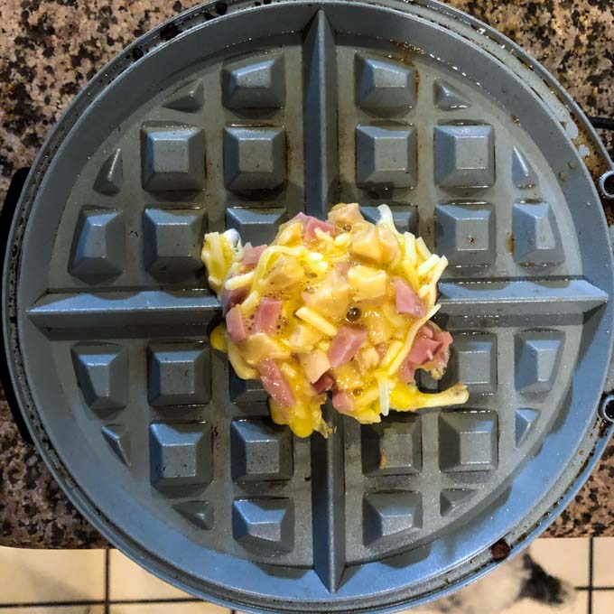 waffle iron with low carb chicken waffle batter