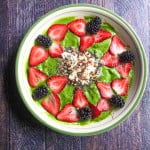 This low carb matcha smoothie bowl is the perfect dish to get you going in the morning.