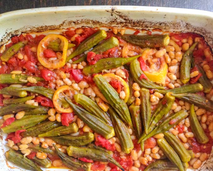 This Italian okra & beans dish makes a hearty and tasty side dish. Serve over rice to make a delicious vegetarian dinner.