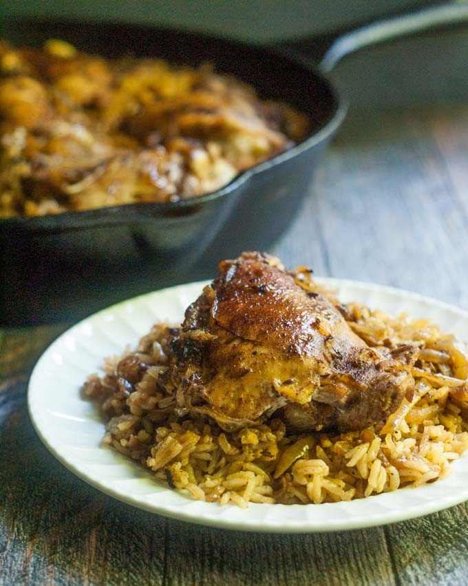 This Middle Eastern chicken skillet dinner is an easy dinner with a deliciously unique taste. Spice it up tonight.