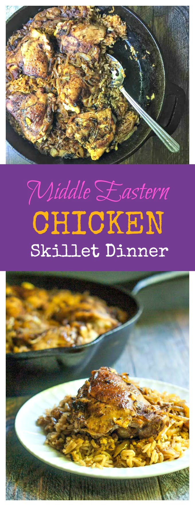 This Middle Eastern chicken skillet dinner is an easy dinner with a deliciously unique taste. Spice it up tonight.