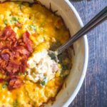 This jalapeño corn dip with bacon is an easy and tasty dish to serve at your next party. Sweet creamy, cheesy corn and spicy jalapeños with the salty goodness of bacon.