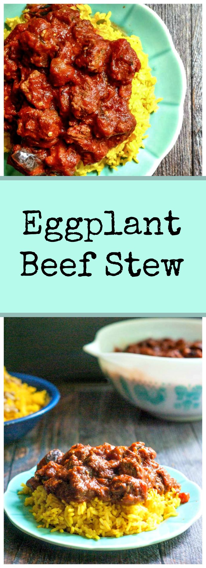 This eggplant beef stew is an easy Middle Eastern dish that you can make in an Instant Pot, slow cooker or on the stove. Tangy, sweet tomatoes with silky eggplant and cinnamon spiced meat make for a delicious dish any night of the week. #SundaySupper