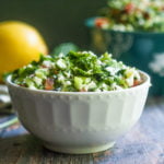 This cauliflower tabouli is a great gluten free alternative to traditional tabouli. Light and refreshing, it's a delicious summer salad.