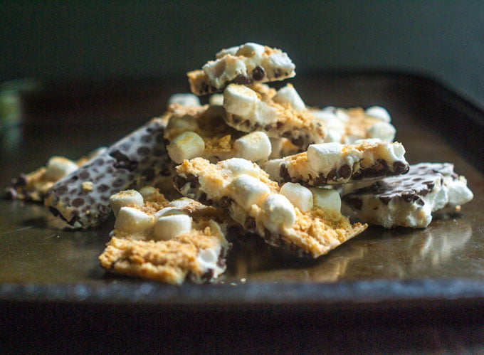 This s'mores yogurt bark recipe couldn't be easier and is perfect as a summer treat. Don't wait for the campfire, use your freezer!