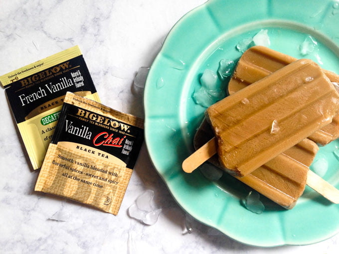 These low carb tea pops are a healthy, tasty treat for a hot summer day. Easy to make and lots of delicious combinations for only 1.7g carbs per pop. #ad #TeaProudly