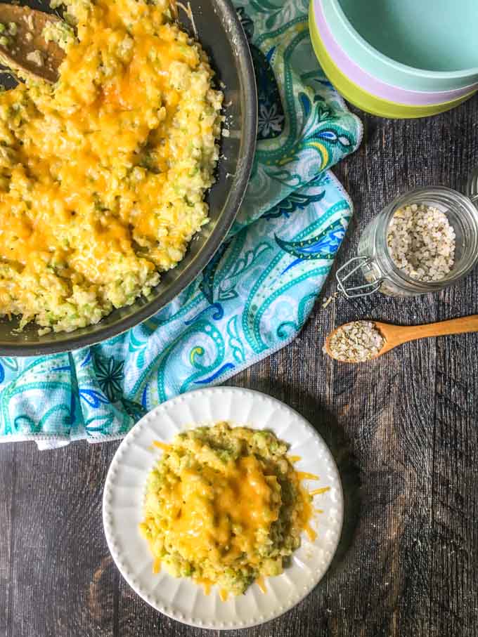 Cheesy Broccoli Cauliflower Rice (15 minutes, gluten free, low carb)