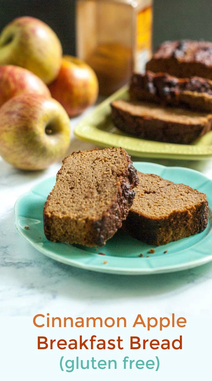 This cinnamon apple breakfast bread is moist, sweet and full flavor. No one would know it was gluten free.