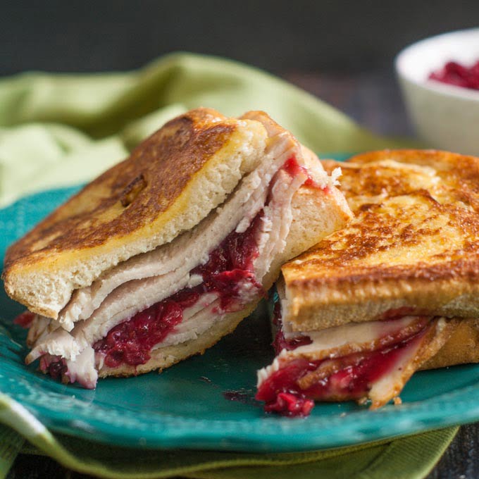 turkey cranberry sandwich using leftover turkey and cranberry sauce