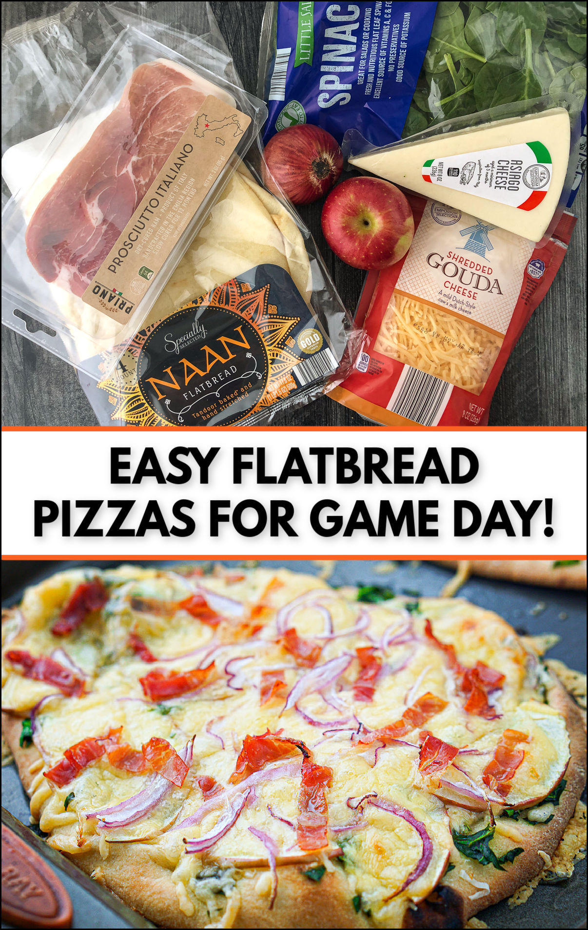 Easy Apple & Cheese Flatbread Pizza Recipe fast dinner or fall appetizer!