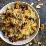 This cranberry orange breakfast quinoa is a tasty, gluten free idea for breakfast. Only 7 minutes for an easy, healthy, tasty breakfast.