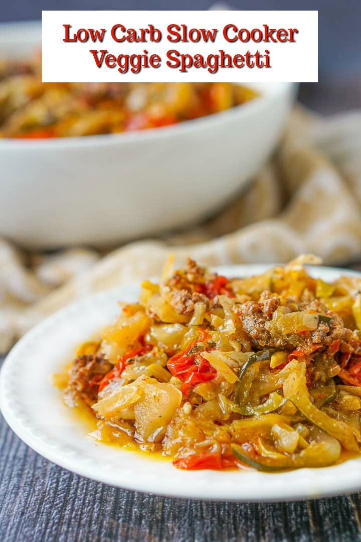 Slow Cooker Veggie Spaghetti easy, healthy, low carb dinner!