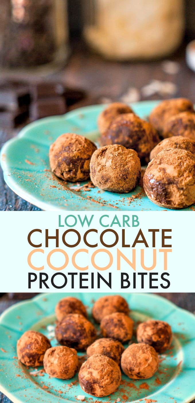Low Carb Chocolate Coconut Protein Bites Great Keto Snack