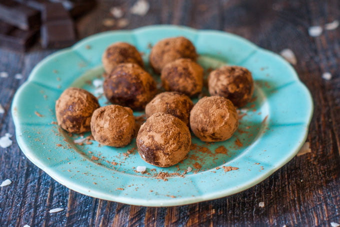 These low carb chocolate coconut protein bites take only minutes to make and are great to have on hand for a healthy, sweet treat. Each bite is only 0.5g net carbs.