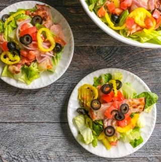 This easy Italian sub salad is so good you won't miss the bun! It only takes a few minutes to make this tasty, filling dish that's fairly low carb too!