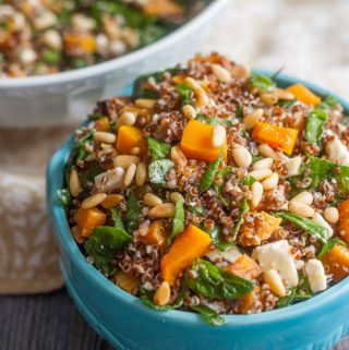 This easy quinoa & butternut squash salad is a beautiful and delicious recipe that's packed with nutrition. Eat for lunch or as a side dish or take along to your next party!