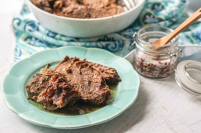 This low carb balsamic beef is a delicious and quick meal to make in the Instant Pot, slow cooker or stovetop. Easy, healthy, tasty and only 2.5g net carbs.