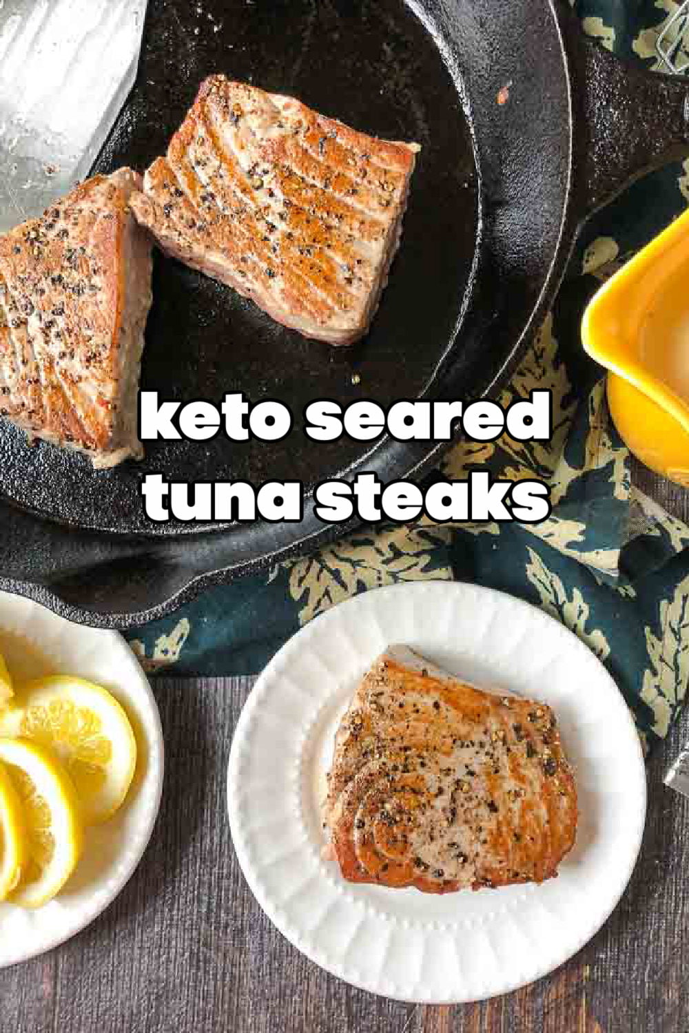 Pepper Tuna Steak with Easy Lemon Dijon Sauce in 15 minutes!