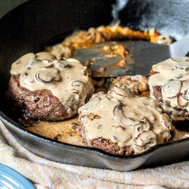 Creamy Keto Burgers With Mushroom Sauce Low Carb Skillet Dinner Recipes