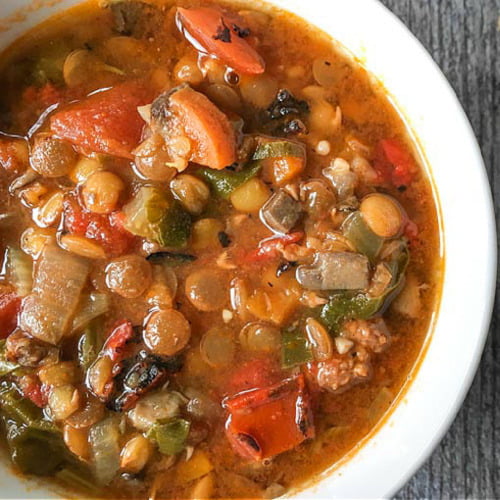 Instant Pot Lentil Soup with Sausage healthy & hearty My Life Cookbook