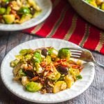 This Mediterranean Brussels sprouts side dish is easy and delicious. Briny olives, sweet tomatoes and tangy feta bring the fresh Brussels sprouts to life! And only 15 minutes to make!