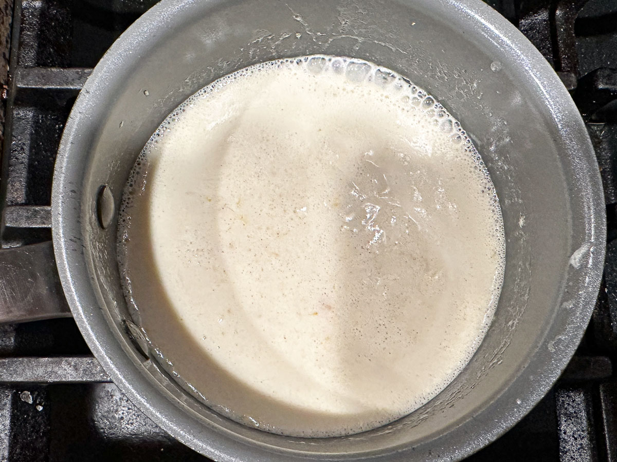 pan with lemon dijon sauce for tuna steaks