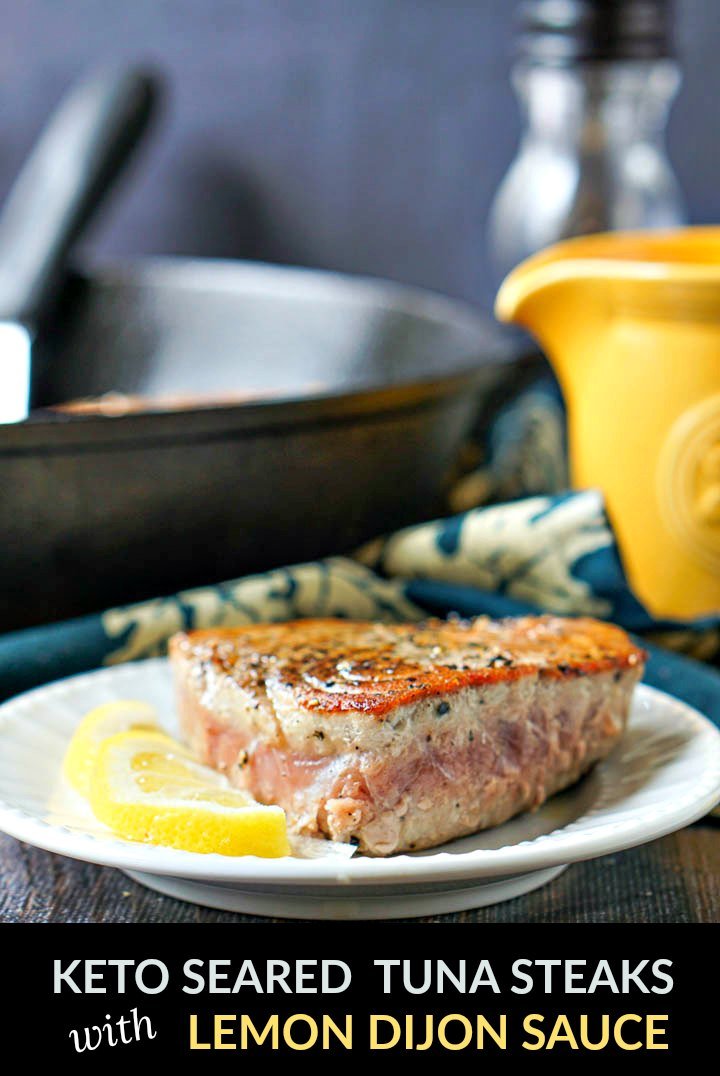 Pepper Tuna Steak with Easy Lemon Dijon Sauce in 15 minutes!