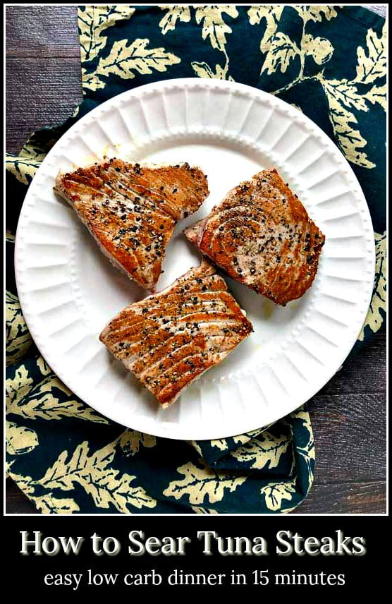 Pepper Tuna Steak with Easy Lemon Dijon Sauce in 15 minutes!