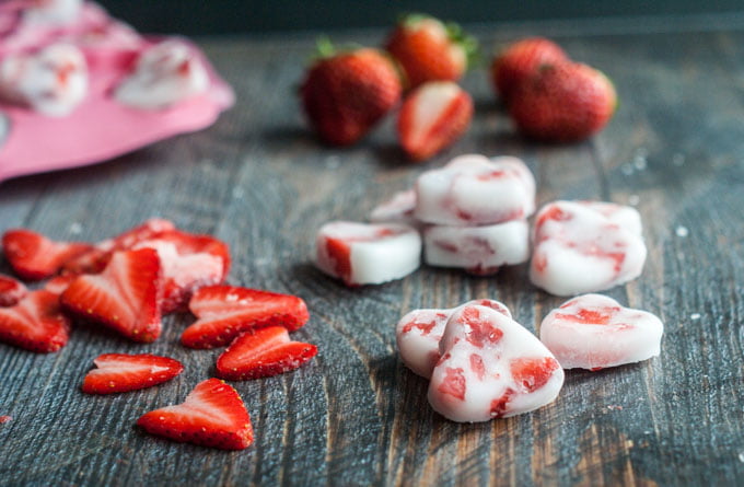 These quick Valentine's Day dog treats are cute and healthy. The perfect bite for your canine sweetie. Easy 2 ingredient dog treats!