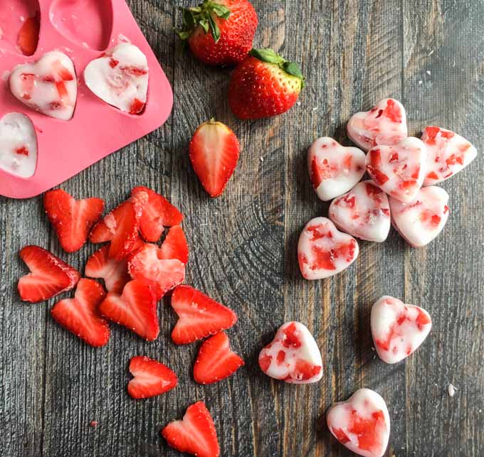 These quick Valentine's Day dog treats are cute and healthy. The perfect bite for your canine sweetie. Easy 2 ingredient dog treats!