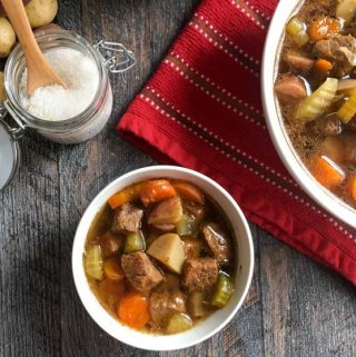 This easy pot roast soup is a breeze in the Instant Pot or slow cooker. The perfect light meal in a bowl!