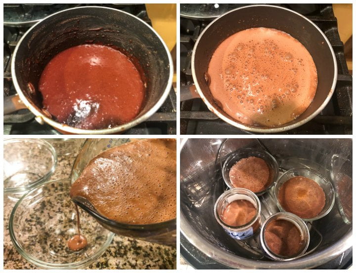 collage of pictures showing how to make the Instant Pot mousse