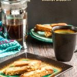 green plate with low carb biscotti and text overlay