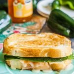 This apricot poblano grilled cheese sandwich has it all. It's creamy, cheesy, sweet, crunchy, salty and has the fresh taste of poblano peppers.