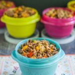 A great low carb lunch from your freezer - Mexican cauliflower rice. Make in one pan and freeze for later. Easy, healthy and tasty low carb lunch.