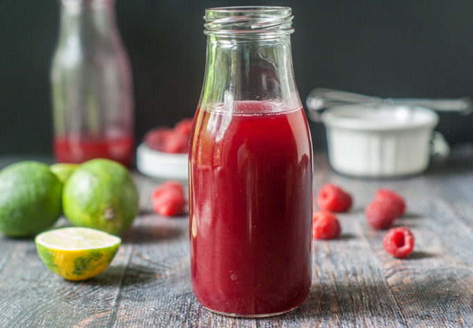 This raspberry lime shrub drink is a great gift for Mother's day. Easy to make and can be used to make a refreshing drink, cocktail, salad dressing and even as a glaze for chicken or fish!