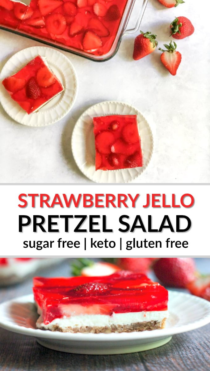 Keto Strawberry Pretzel Salad Easy Sugar Free Jello Dessert!