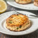 These lemon jalapeño salmon cakes are a quick and easy, low carb dinner that you can make in minutes. The fresh lemon and jalapeño add bright flavor to canned salmon. Only 1.4g net carbs per cake.