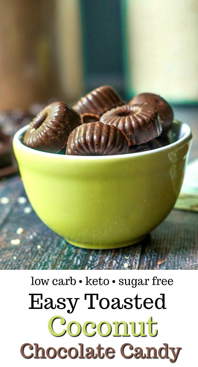 Low Carb Toasted Coconut Chocolate Candy - Easy Keto Snack!