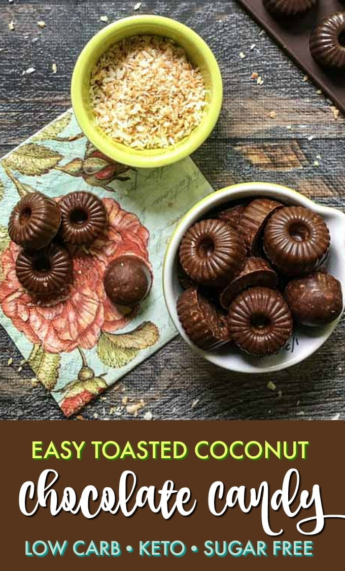 Low Carb Toasted Coconut Chocolate Candy - Easy Keto Snack!