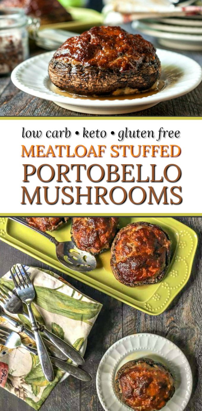 Low Carb Meatloaf Stuffed Portobello Mushrooms - easy & healthy dinner