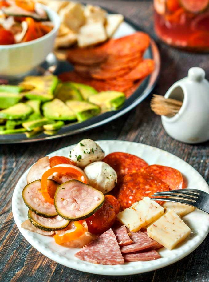 These refrigerator pickled ratatouille vegetables are great for relish trays, sandwiches or just eating out of the jar. A great summer snack to make with vegetables from your garden!