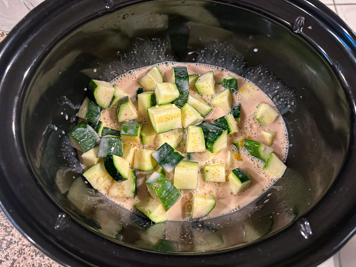 Crockpot with all the ingredients added.