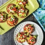 These low carb salami tostadas are a delicious snack and only take 5 minutes to make.  Just 1 tostada has only 0.6g net carbs and makes a great appetizer too!