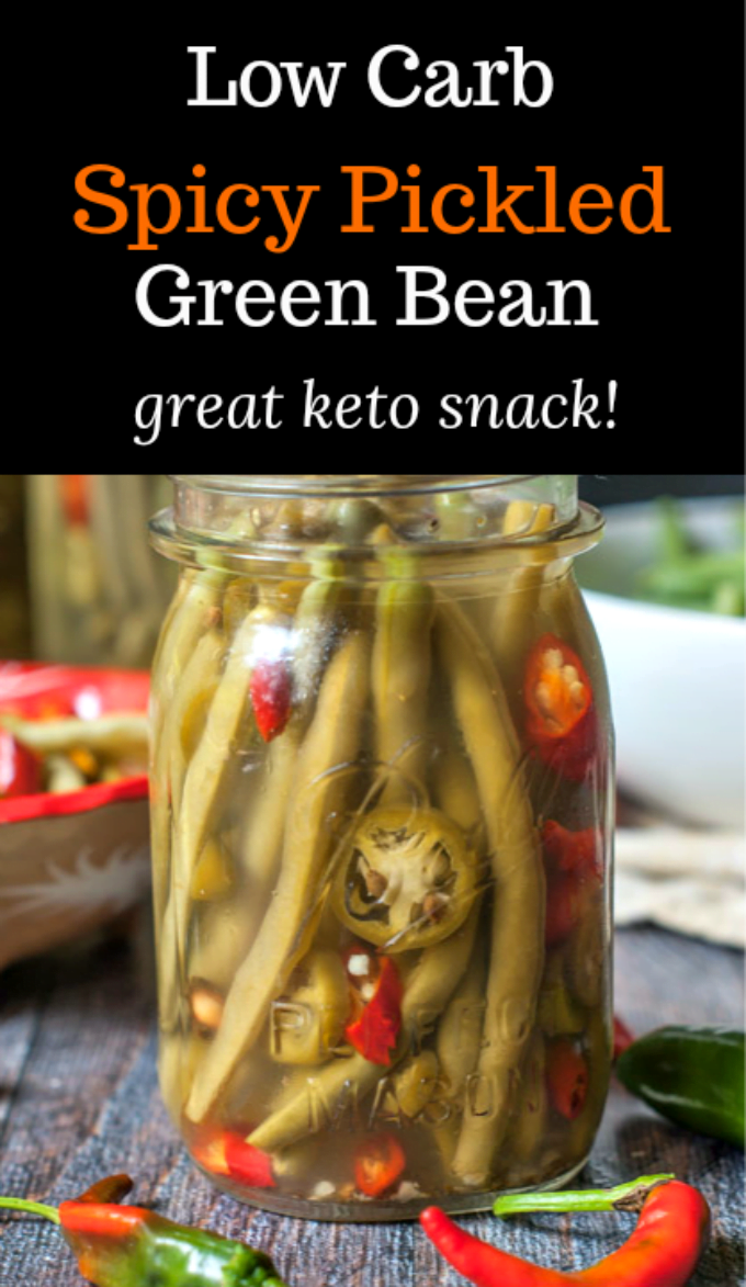 Spicy Pickled Green Beans easy and healthy low carb snack