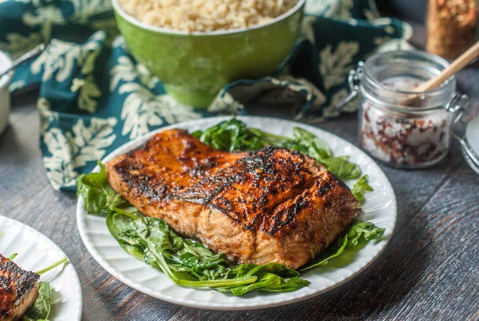 Need quick and easy dinner? This chili soy salmon is awesome and only takes 4 ingredients and 15 minutes to make. I like it because it's fairly low carb and my family loves it. 