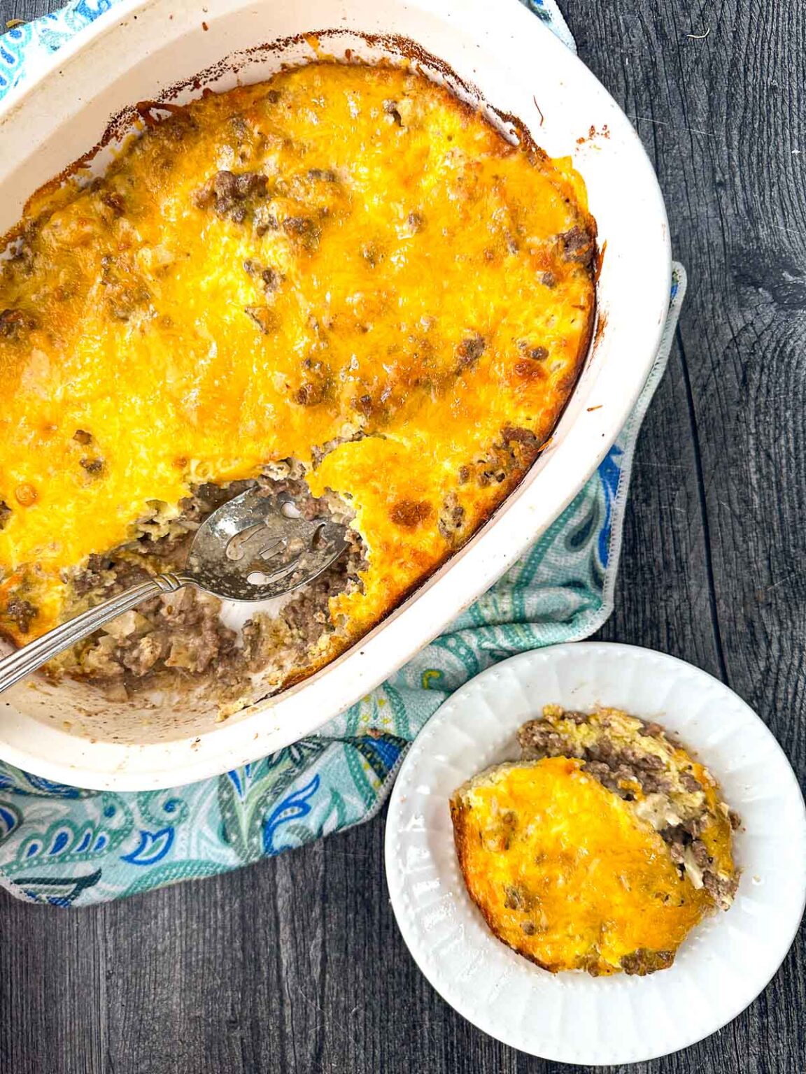 Keto Cheesy Ground Beef Cauliflower Casserole Recipe